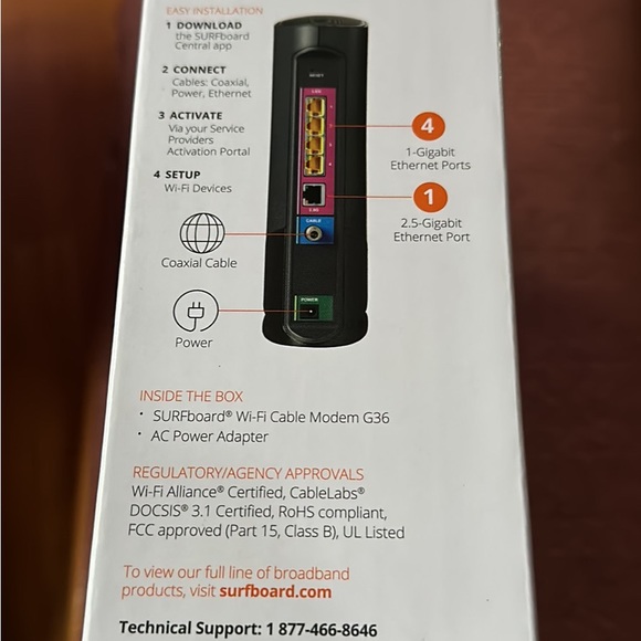 ARRIS SURFboard AX3000 WiFi Cable modem up to 4 Gbps download speed original box - Picture 2 of 3